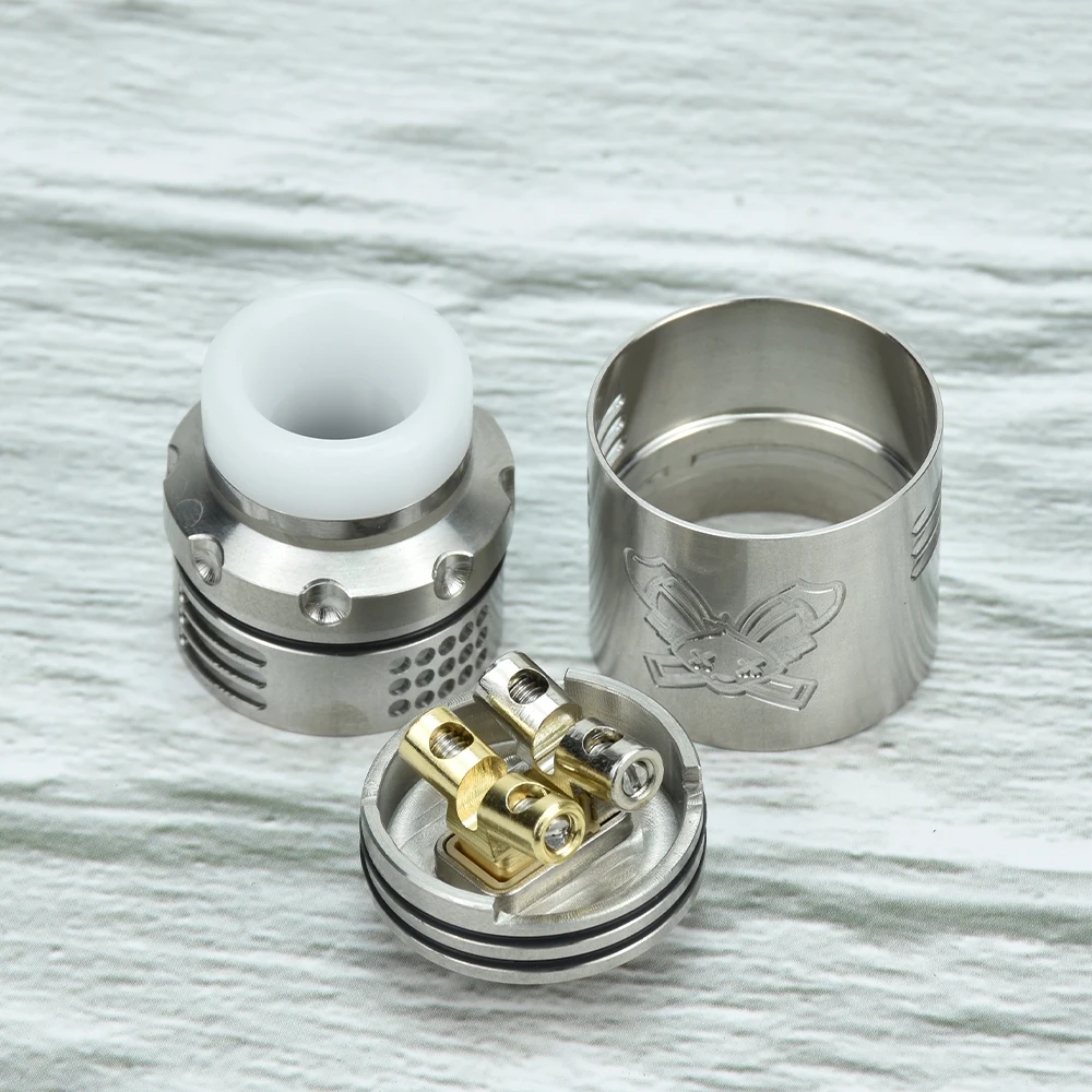 Chết Thỏ V3 Rda Đơn/Dual Coil 304ss Chất Liệu Atomizer RDA 24Mm Xây Dựng Lại Nhỏ Giọt Xe Tăng Vs Tông GEN 2 RDA