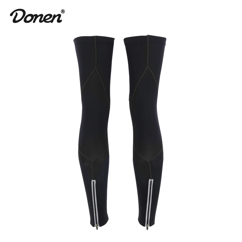 

DONEN Fleece leg warmers cycling warmers with reflective zipper unisex leg warmers for winter Bike Leggings