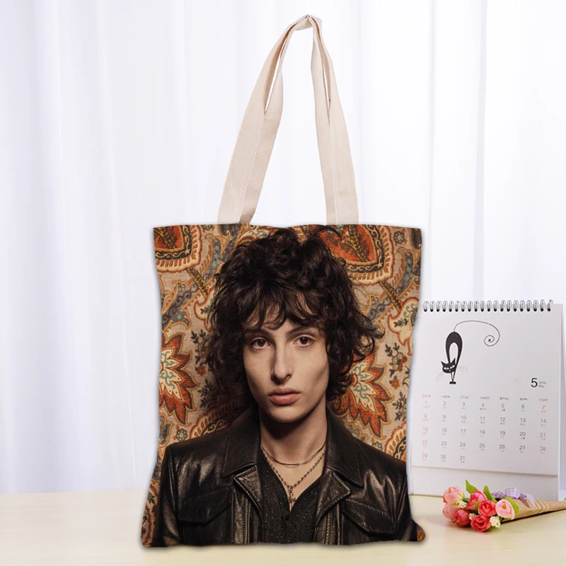 

Custom Finn Wolfhard Tote Bag Women Canvas Fabric Bags Eco Reusable Shopping Bags Traveling Beach Casual Useful Shoulder Bag