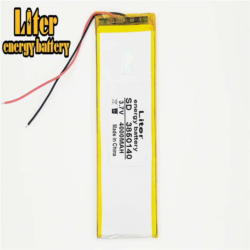 3.7V 4000mAH 3850140 PLIB polymer lithium ion battery Li-ion battery for mp3 mp4 8 inch 9inch