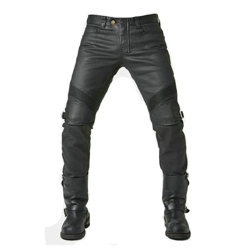 

Mcikkny Men Vintage Windbreak Denim Trousers With Proective Gear Motorcycle Jeans Pants For Male Szie S-3XL