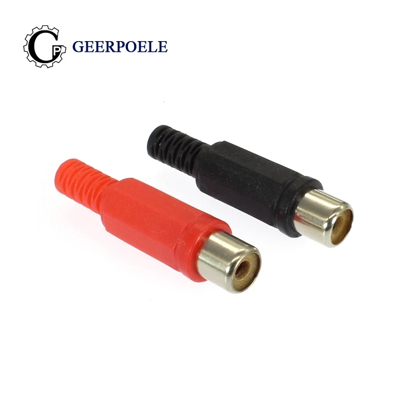 10 pcs/lot connector 50V 0.5A RCA Plastic Audio Connectors Female Welding Jack Cold Pressure Socket Electric Adapter DIY