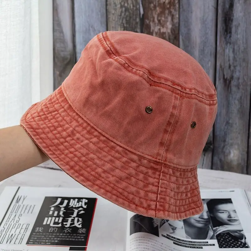 Summer Washed Denim Bucket Hats Women Foldable Fisherman Hat Men Fashion Bob Caps Hip Hop Gorros Men Women Panama Bucket Cap