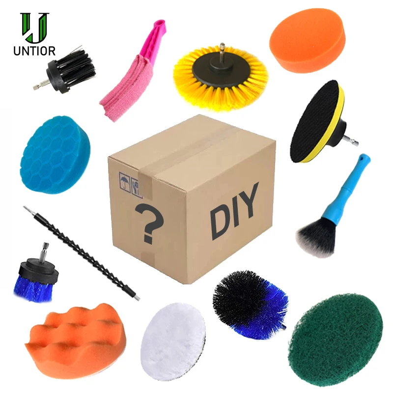 UNTIOR DIY Drill Brush Accessories Scrubbing Brushes for Bathroom Surface Grout Tile Tub Shower Kitchen Auto Care Cleaning Tools