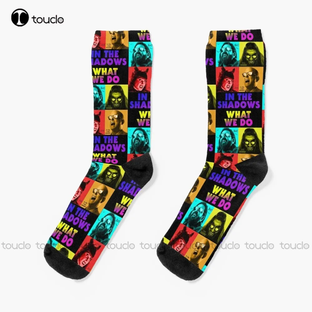 Retro What We Do In The Shadows Socks Unisex Adult Teen Youth Socks Personalized Custom 360° Digital Print Hd High Quality