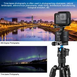 Camera Time lapse 360 Panoramic Panning Rotation 120 Minutes For Gopro Stabilizer Tripod Head 1/4 screw Adapter Timelapse