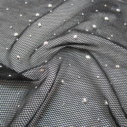 Shiny Rhinestones Mesh Fabric, DIY Sewing, Trimming Strass, Crystal Tape, Net Sewing, Black Sexy Dress, Fashion Garment Cloth, N