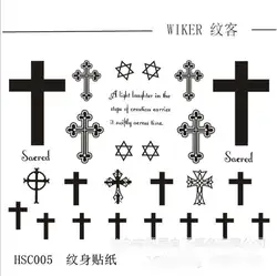 temporary tatoo cross Waterproof Temporary Tattoo Sticker Small on Finger Neck Hand Flash Tatoo Fake Tatto for Girl Women Men