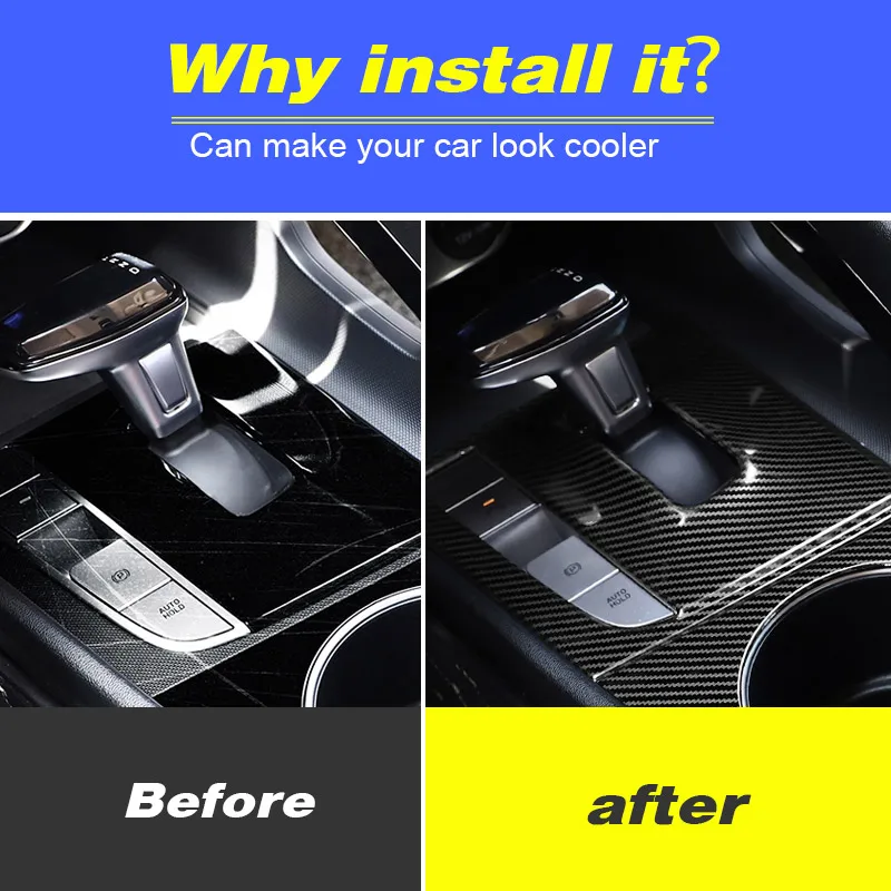 Vtear Car Central Control Cover Gear Shift Panel Cover Stainless Steel Cup Frame Accessories Interior For Hyundai Elantra 2021
