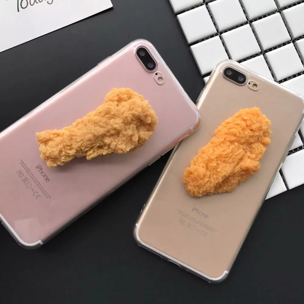 3D Simulation Funny Delicious Food Chicken Phone Cases Cover For iPhone 12 Mini 11Promax 7 8 Clear back case for iphone 13 XR XS