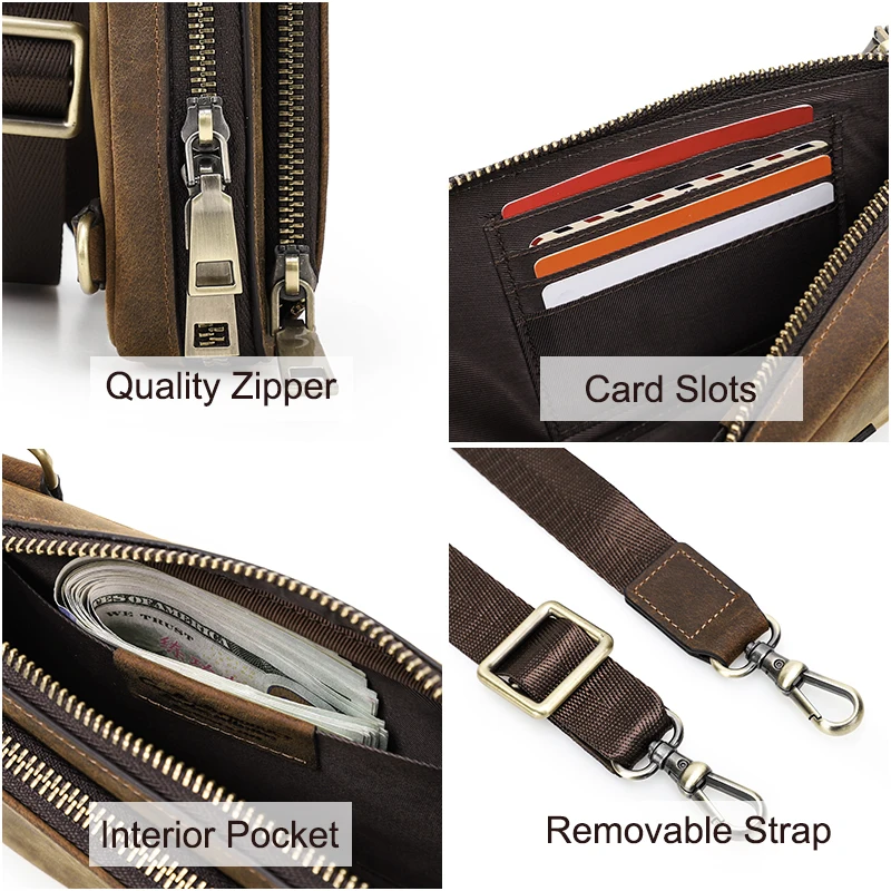 Genuine Leather Men Casual Small Waist Pack Bag Shoulder Messenger Bag Design Travel Men Belt Fanny Bag For 6.7 inch Phone Pouch