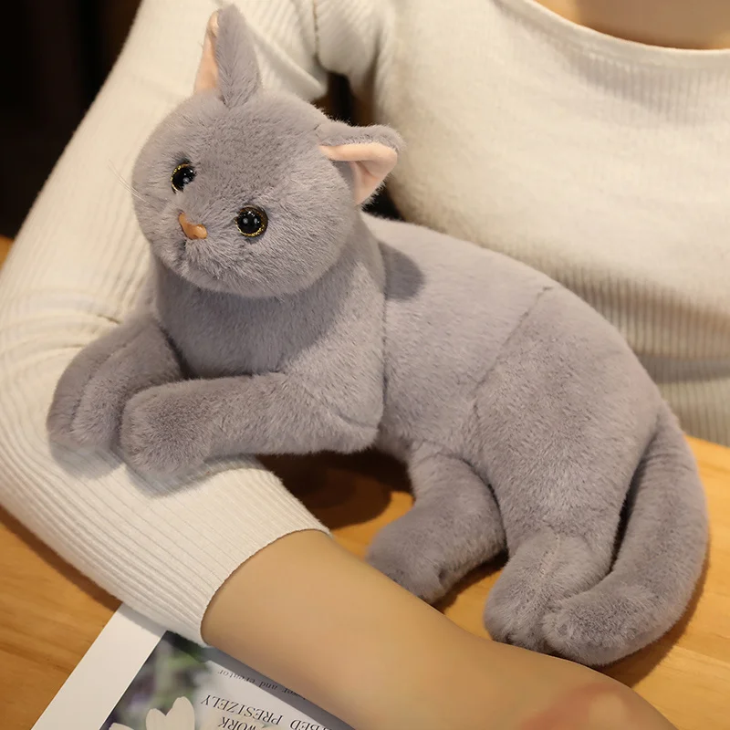 Kawaii Lifelike Plush Toys Cat Plush Doll Soft Stuffed Toys Soft Sleep Toy Cats Pets Animal Girls Christmas Gift Pet Toys