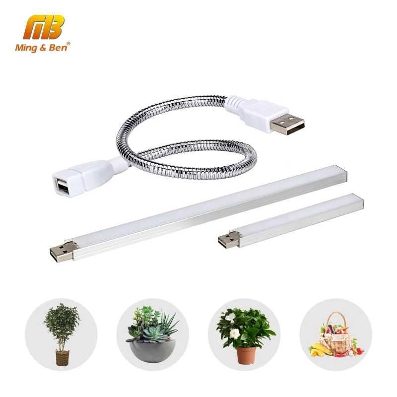 MINGBEN – lampe LED USB pour culture de plantes, 3/5W, DC 5V, IR, UV, spectre complet, Flexible, éclairage pour jardin, maison, fleurs