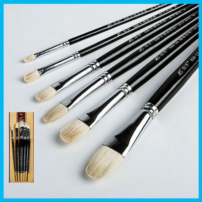 

Set Of Brushes Wool Paint Brush For Gouache Painting 6Pcs/Set Brush Pen High Quality Art Brushes Professional Pinceles