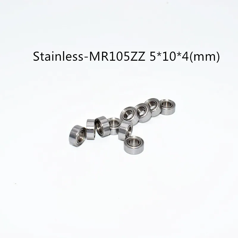 Rodamiento de acero inoxidable SMR105ZZ, piezas de equipo mecánico de alta velocidad selladas de metal antioxidante, 5x10x4mm, 10 unidades