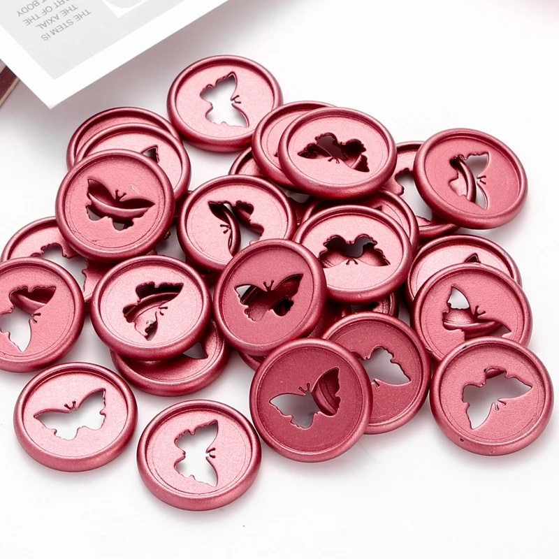 12pcs 28mm Color Matte Binding Discs Buckle Rings Plastic Binder Ring Butterfly Style Loose-leaf Mushroom Hole Binding Supplies