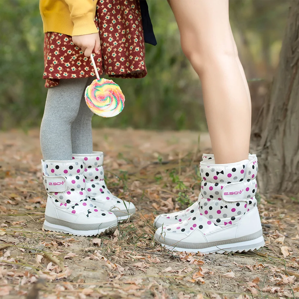 Winter children's shoes parent-child waterproof non-slip shoes warm in the tube boots snow boots girls cotton boots