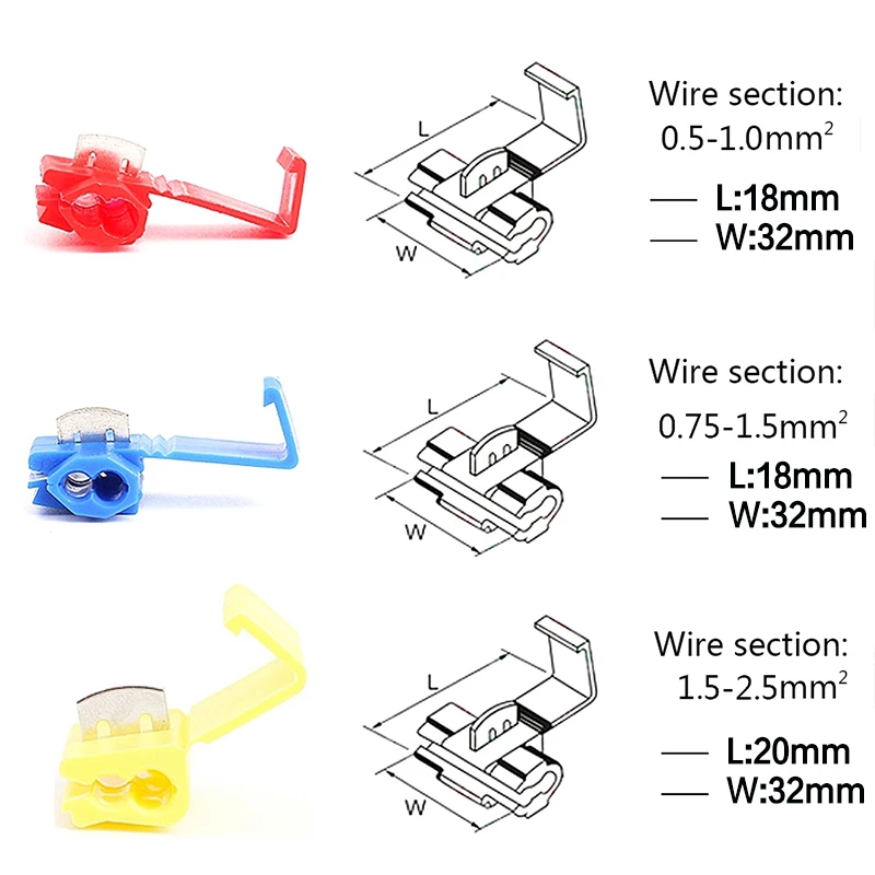 Connecteur de fil de serrure Scotch 10/20/30 pièces sans câble cassé ligne isolée AWG 22-10 sertissage épissage rapide bornes électriques