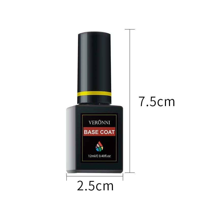 Veronni Base Coat Primer Gel 12Ml Fast Dry Vernis Losweken Uv Led Gel Nagellak Base Coat Geen veeg Top Kleur Gel Polish