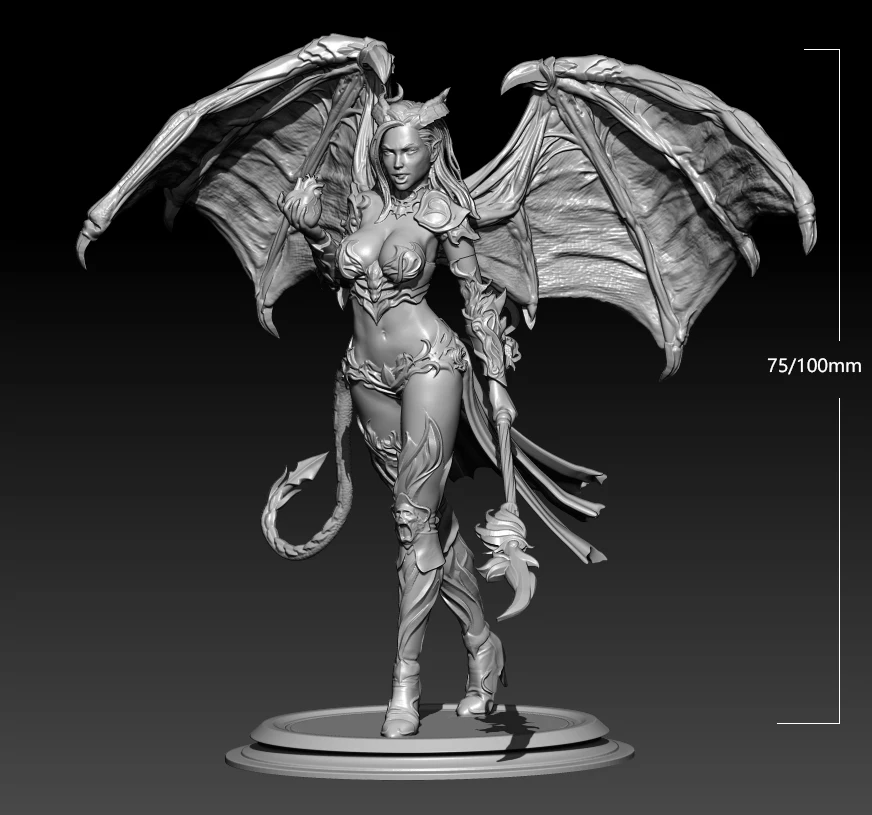 1/ 24 75mm 1/18 100mm Resin Model Kits Vampire Bat Female Figure Sculpture Unpainted No Color RW-428