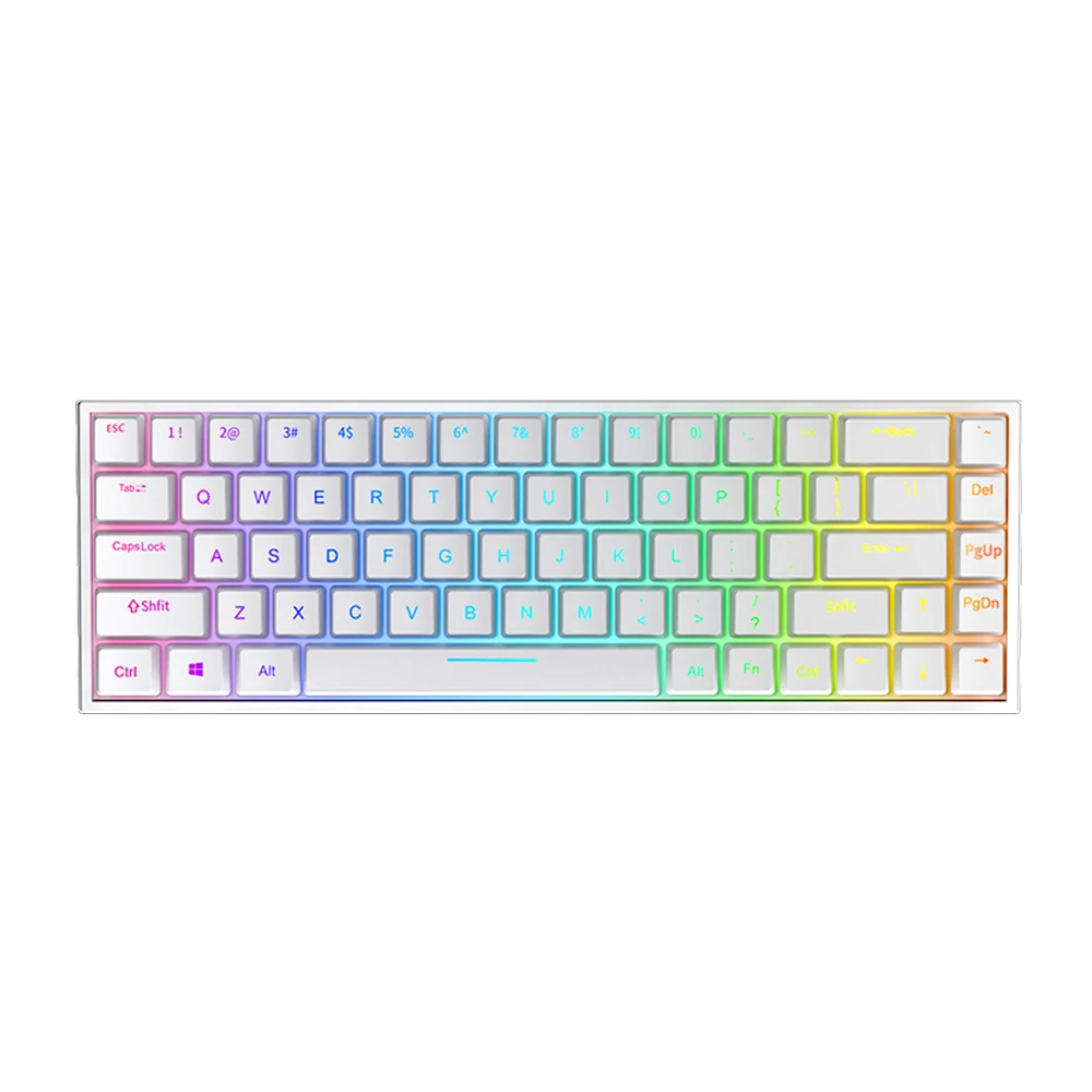 Fuhlen G68 68 key dual mode Bluetooth 5.0 Mechanical Keyboard 65% lighting effect RGB switch led type c software macro