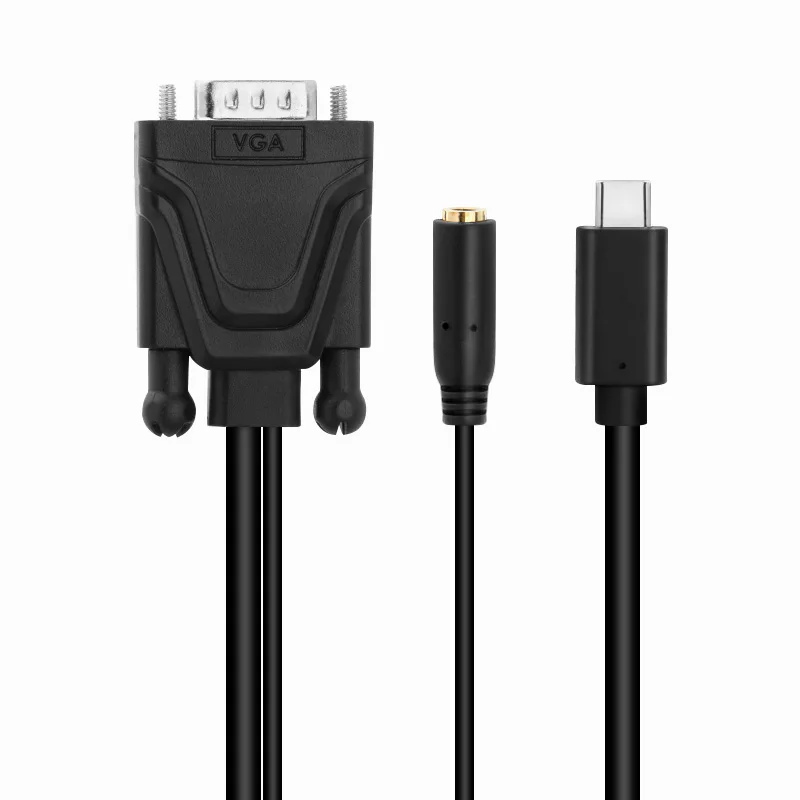 

3 in 1 USB C Type C to HDMI VGA 3.5mm Audio Adapter USB-C Converter Cable for Macbook Dell Acer Samsung Huawei Laptop Google