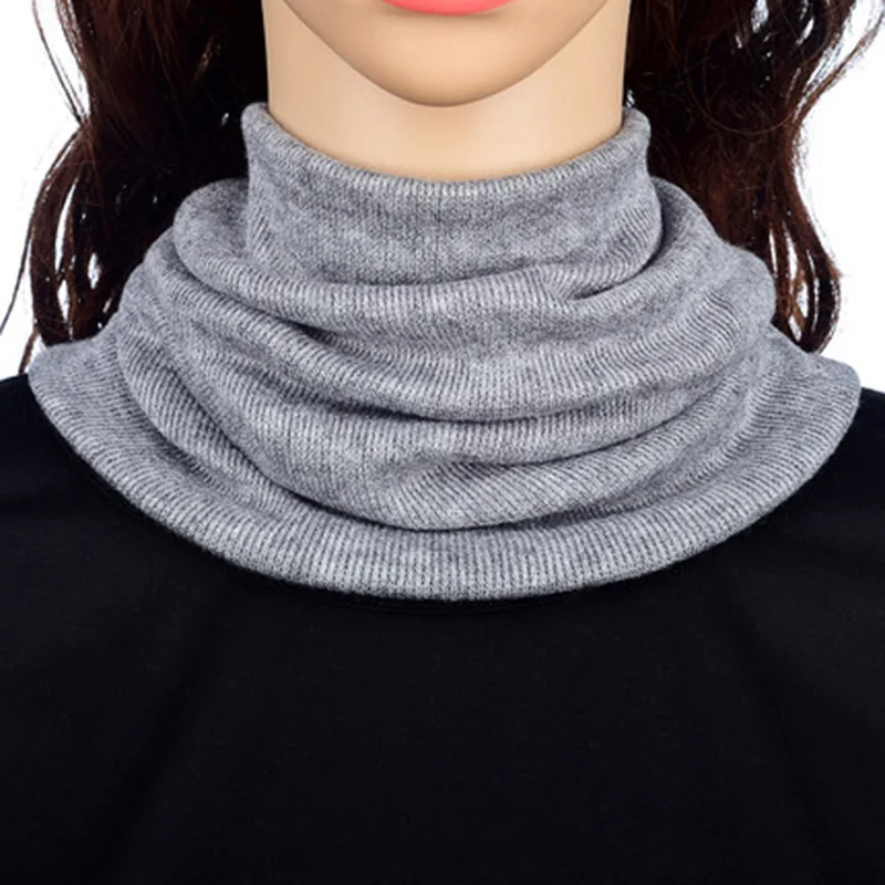 Korean Winter Female Cashmere Elastic Hedging Fake Collar Snood Warm Scarve Unisex Sports cycling Knit Wool Neck Guard Scarf O39