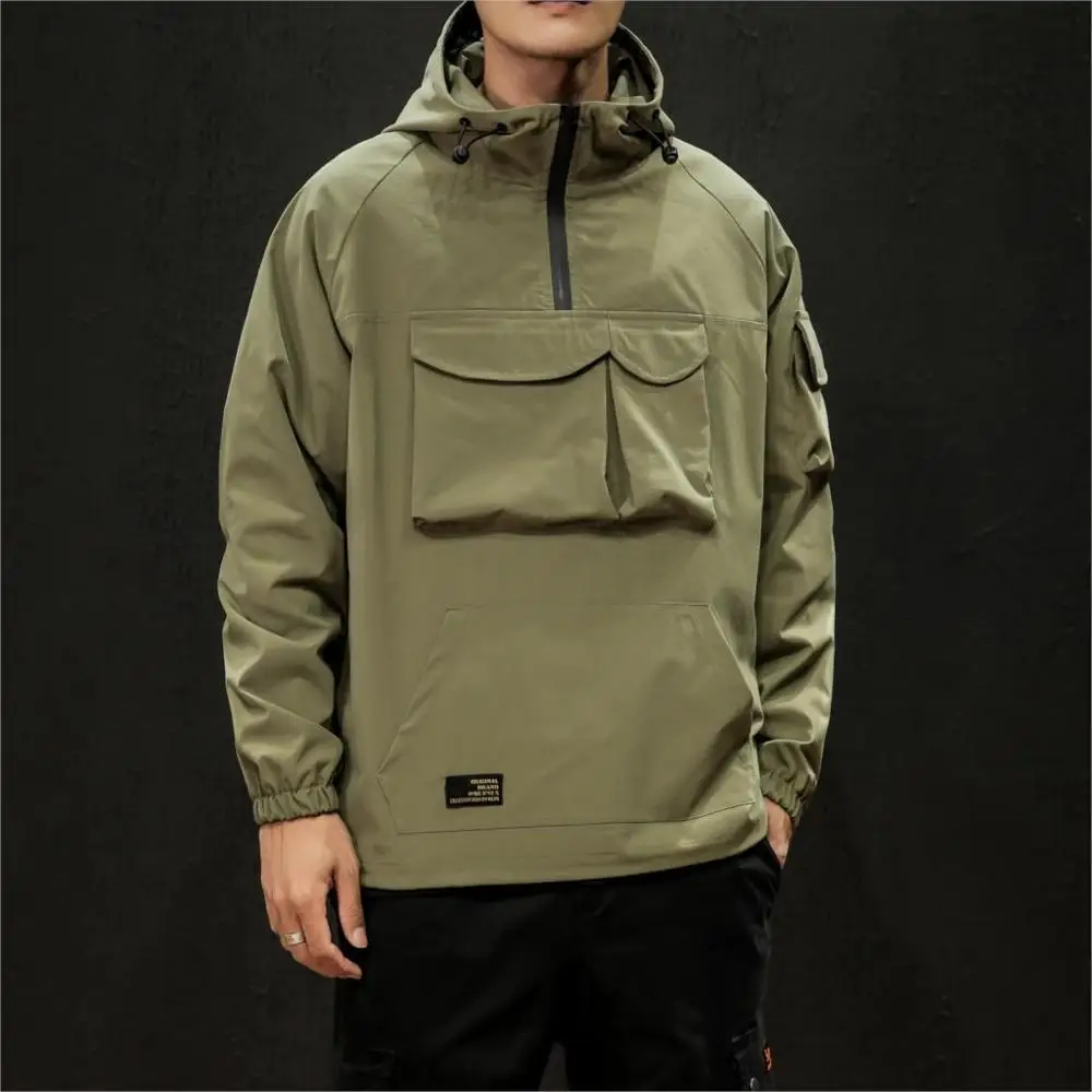 2022 Workwear Jacket Men's Pilot Hooded Jacket Large Size Baseball Uniform Tide Card Tactical Windbreaker Jacket Coat Autumn 5XL