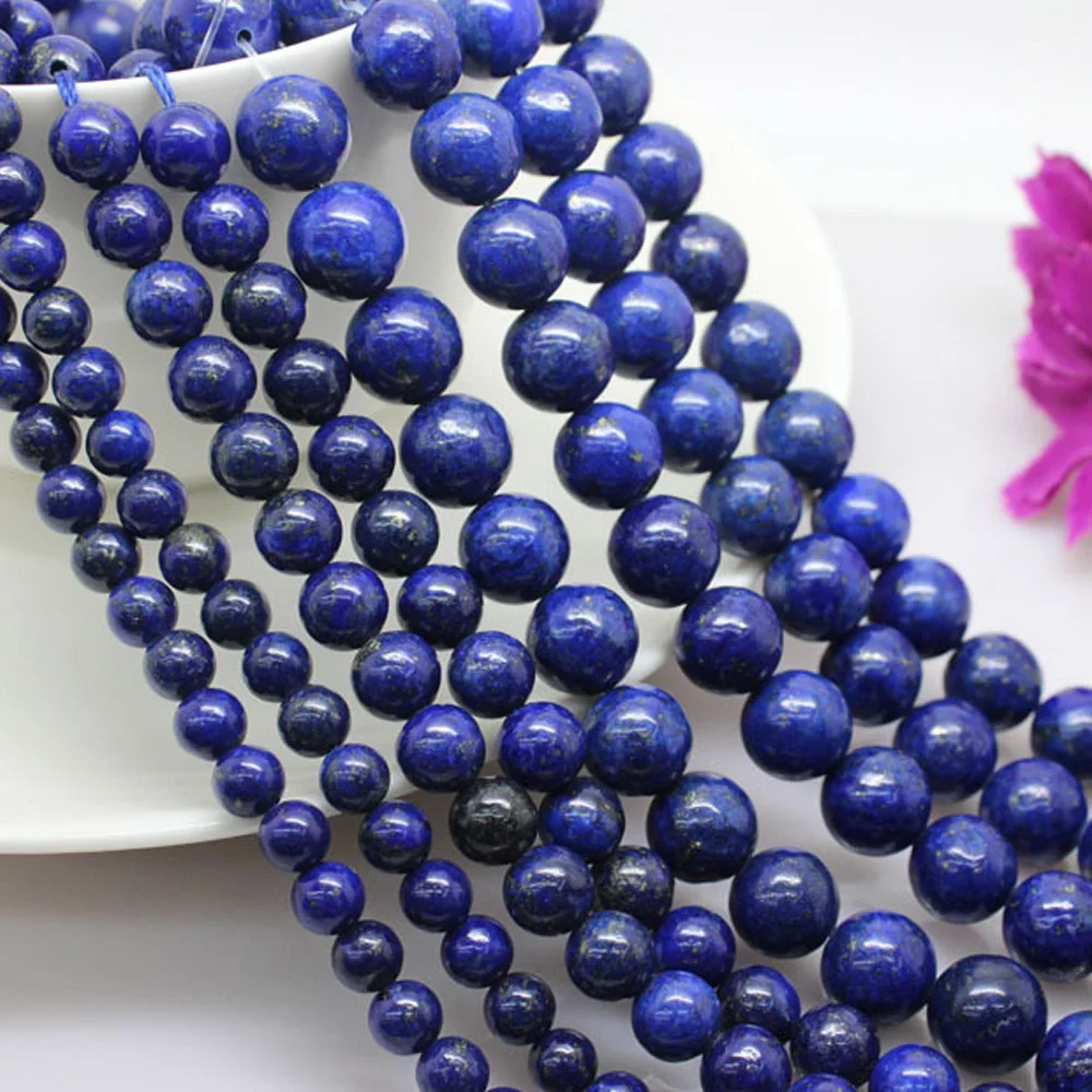 Blue Lapis Lazuli Gemstone Healing Stone Round Loose Beads Strand 8mm to Making Bracelet or Necklace