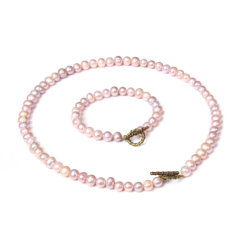 Trend Jewelry Purple Natural Pearls Necklaces Freshwater Pearls Beaded Necklaces for Women Female Pearl Choker Fashion Jewelry