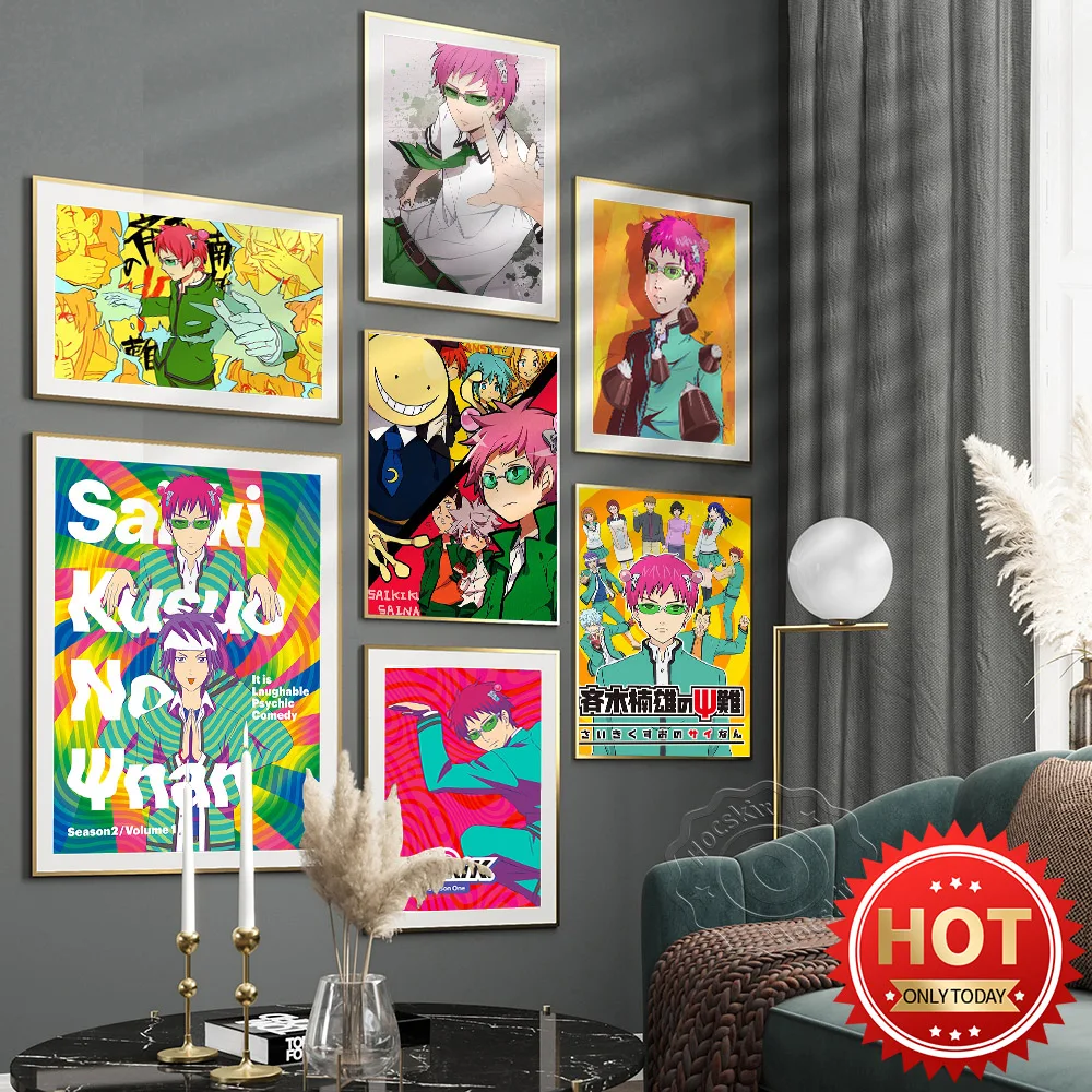 

Japanese Animation&Comic The Disastrous Life Of Saiki K Poster, JiMuNan Male Caricature Wall Stickers, JiMuNan Male Anime Poster