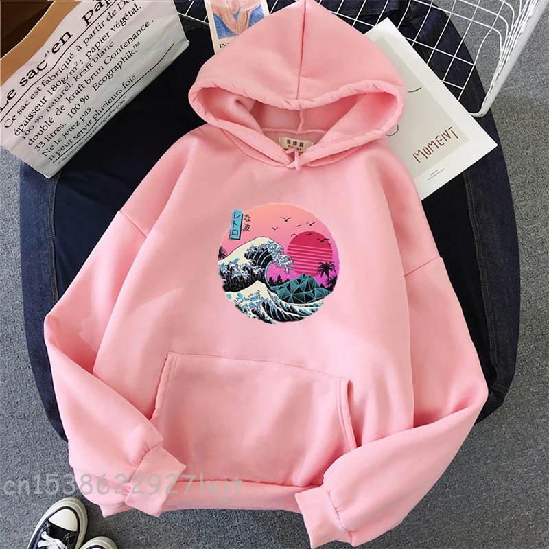 

The Great Retro Wave Aesthetic Women Hoodies Pullover Harajuku HipHop Fleece Streetwear Outwear Aesthetic Hoodie Women clothes