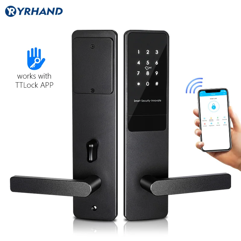 TTlock App Electronic Digital Lock Keyless Security Lock Smart Touch Screen Lock For Home/Office/Airbnb Apartment Gate Lock