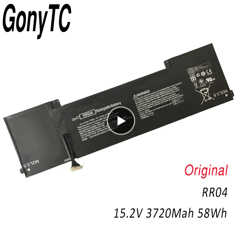 RR04 15.2V 58Wh Original Laptop Battery For HP Omen 15 15-5014TX TPN-W111 HSTNN-LB6N 778951-421 4ICP6/60/80