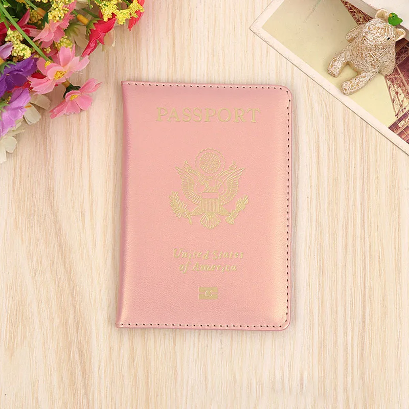 USA Travel Passport Cover Women Pink USA Passport Holder American Covers for Passports Girls Cases Passport Wallet Hot Sale