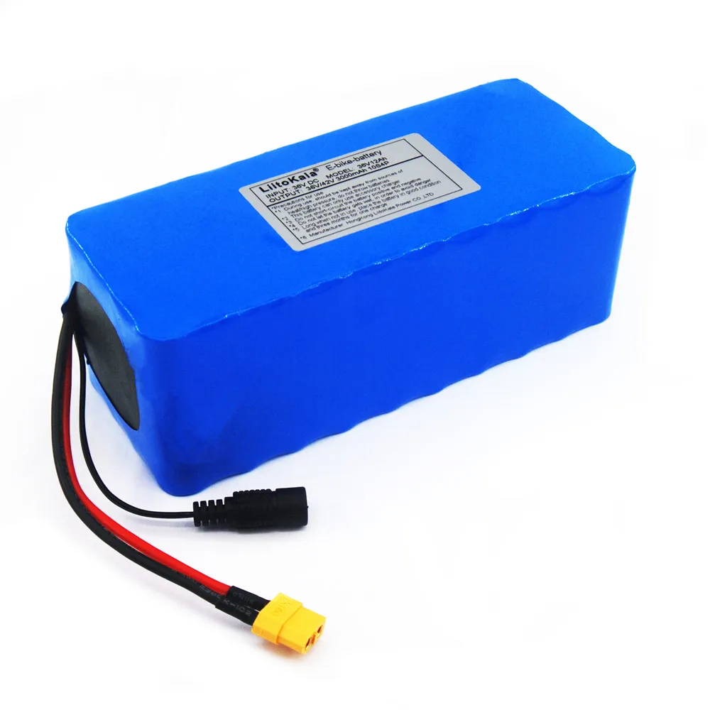 LiitoKala 36V 12AH Electric Bike Battery Built in 20A BMS Lithium Battery Pack 36 Volt with 2A Charge Ebike Battery XT60 Pllug