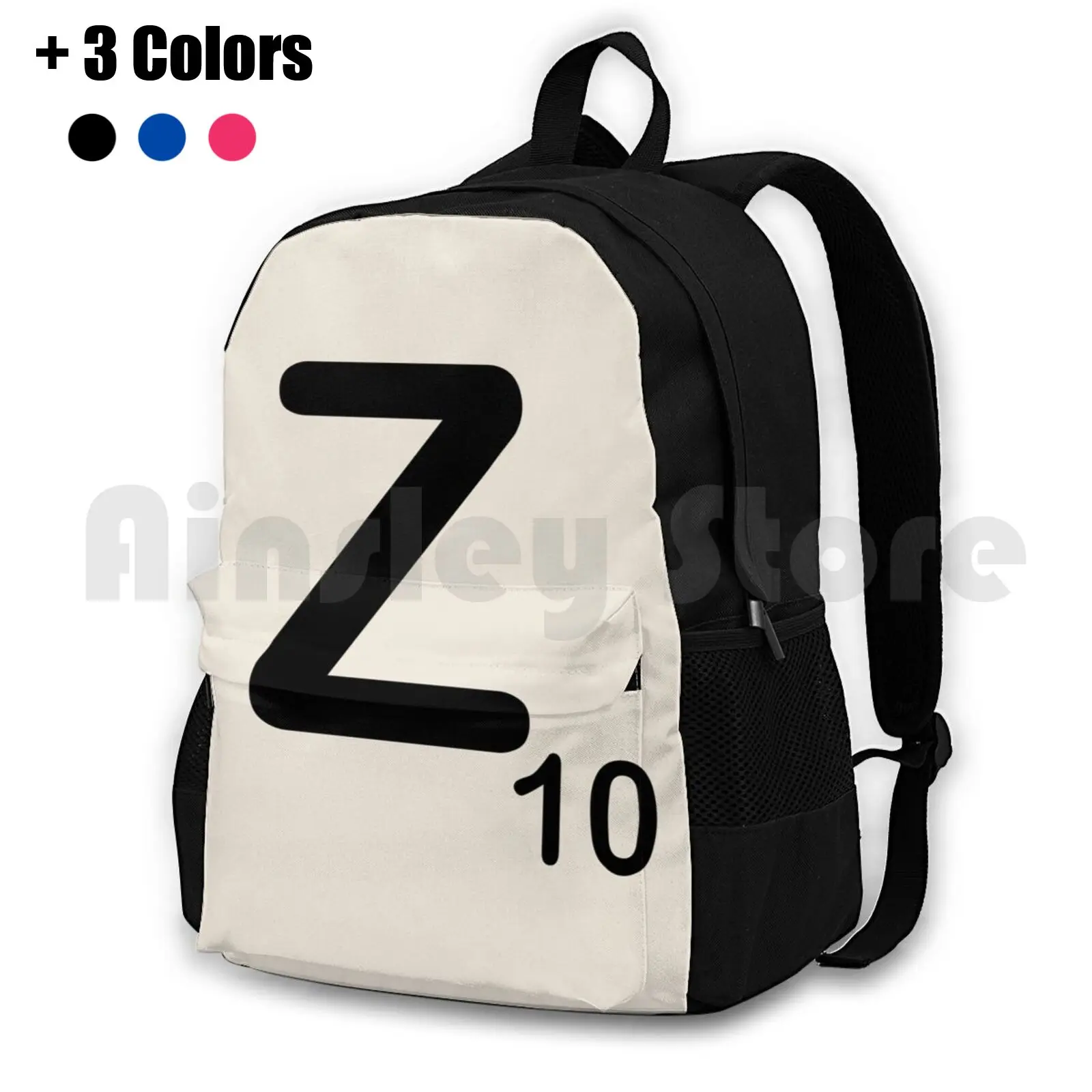 Scrabble Tile Z Outdoor Hiking Backpack Riding Climbing Sports Bag Scrabble Tile Letter Letters Spell Geek Geeky Nerd Nerdy