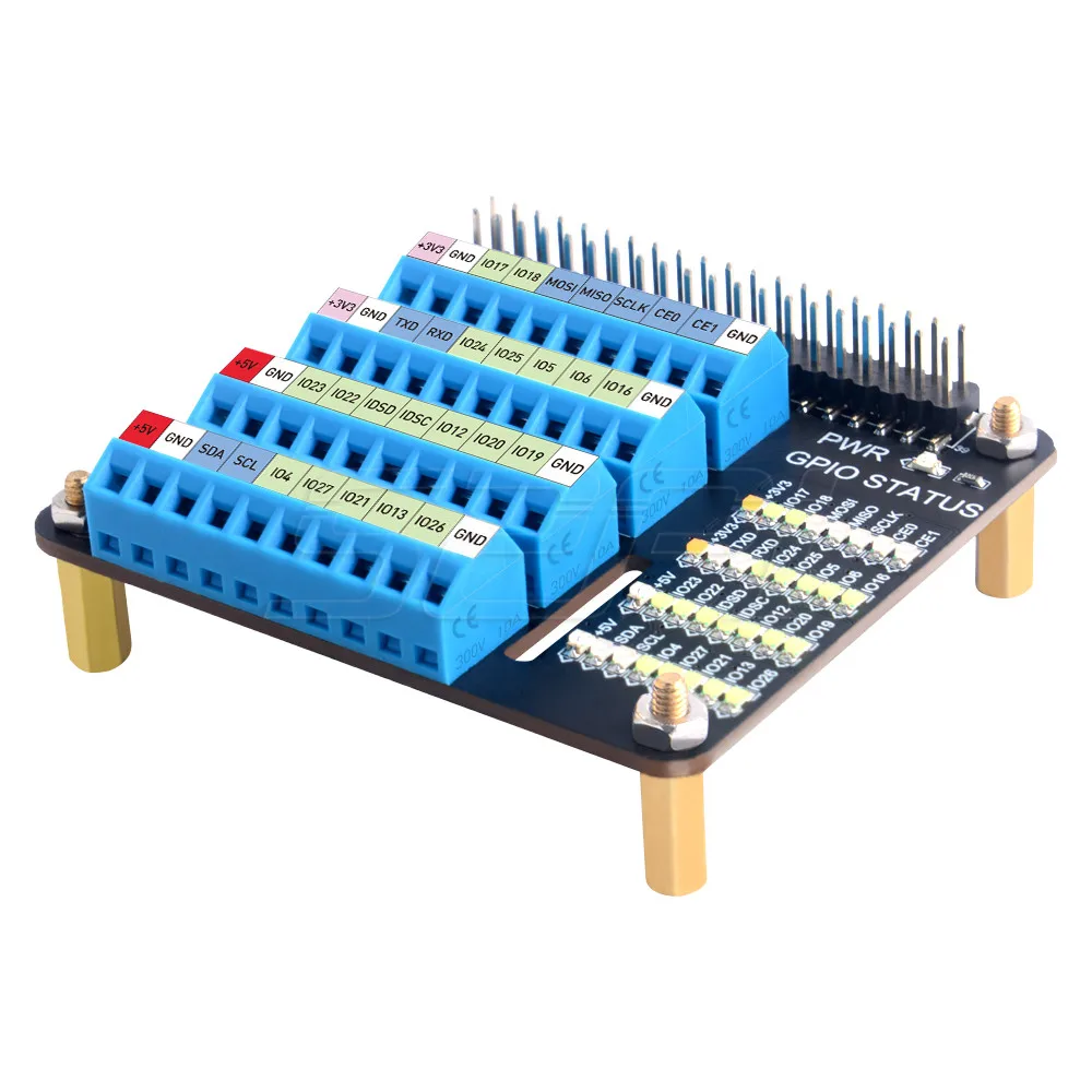 Placa de extensión de expansión para Raspberry Pi 4 GPIO, tornillo de Terminal, sombrero para Raspberry Pi 2B/3B/3B +/Zero W, pantalla de matriz LED