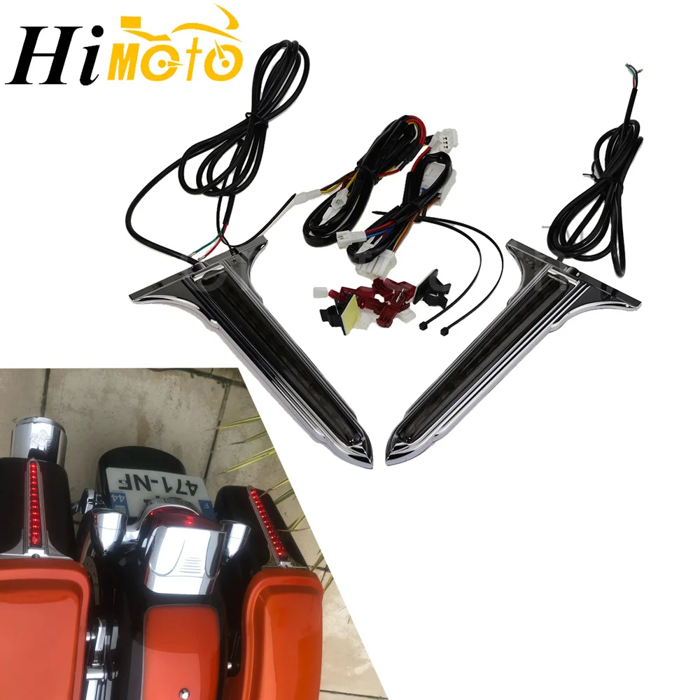 

Motorcycle Wedge LED Rear Saddlebag Accents Light Warning Stop Light For Harley Touring FLT FLH Electra Glides Road King 93-13