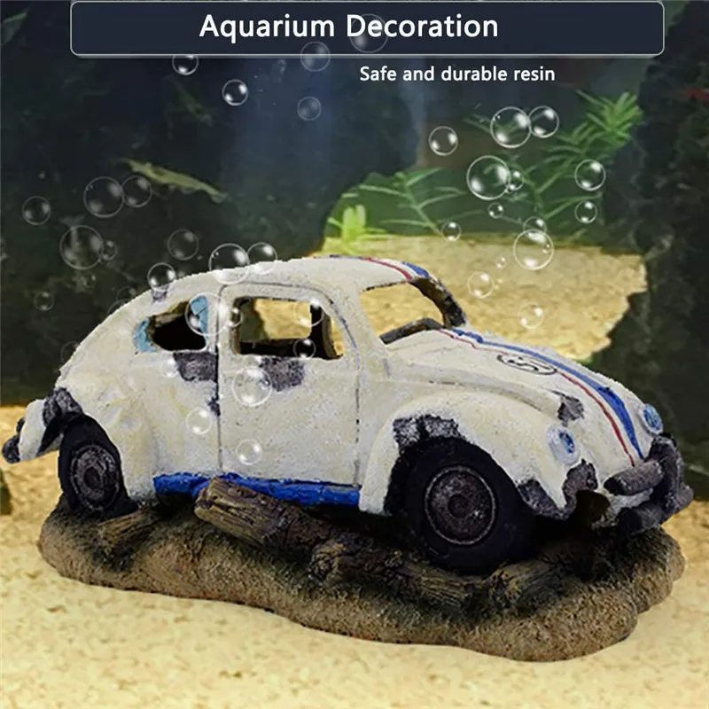 Aquarium Decoration Imitation Wreck Car Resin Decoration Perfect Fish Storage Glass Tank Pond Fish Tank Decoration