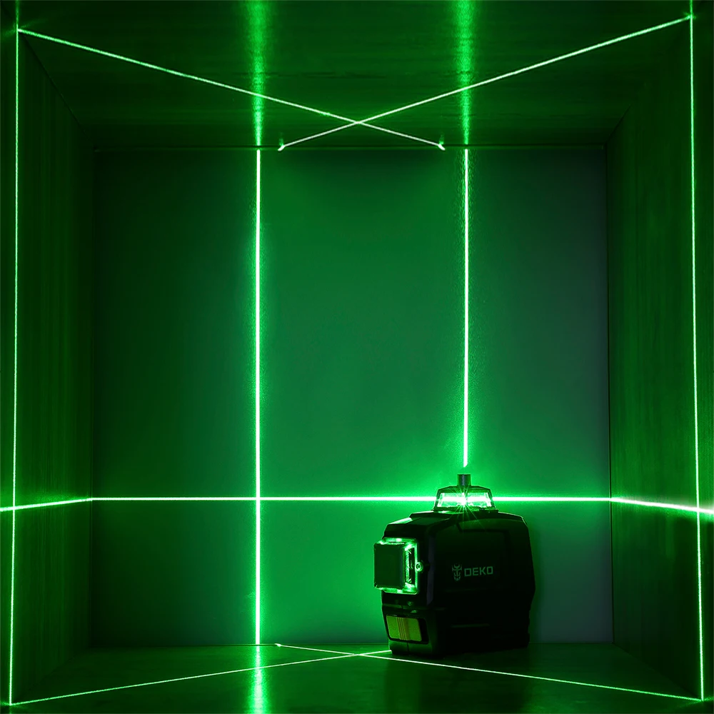 Imagem -05 - Deko Dkll 12pb1 Série 12 Linhas 3d com Laser Verde Linhas Horizontais e Verticais Cruzadas Autonivelante