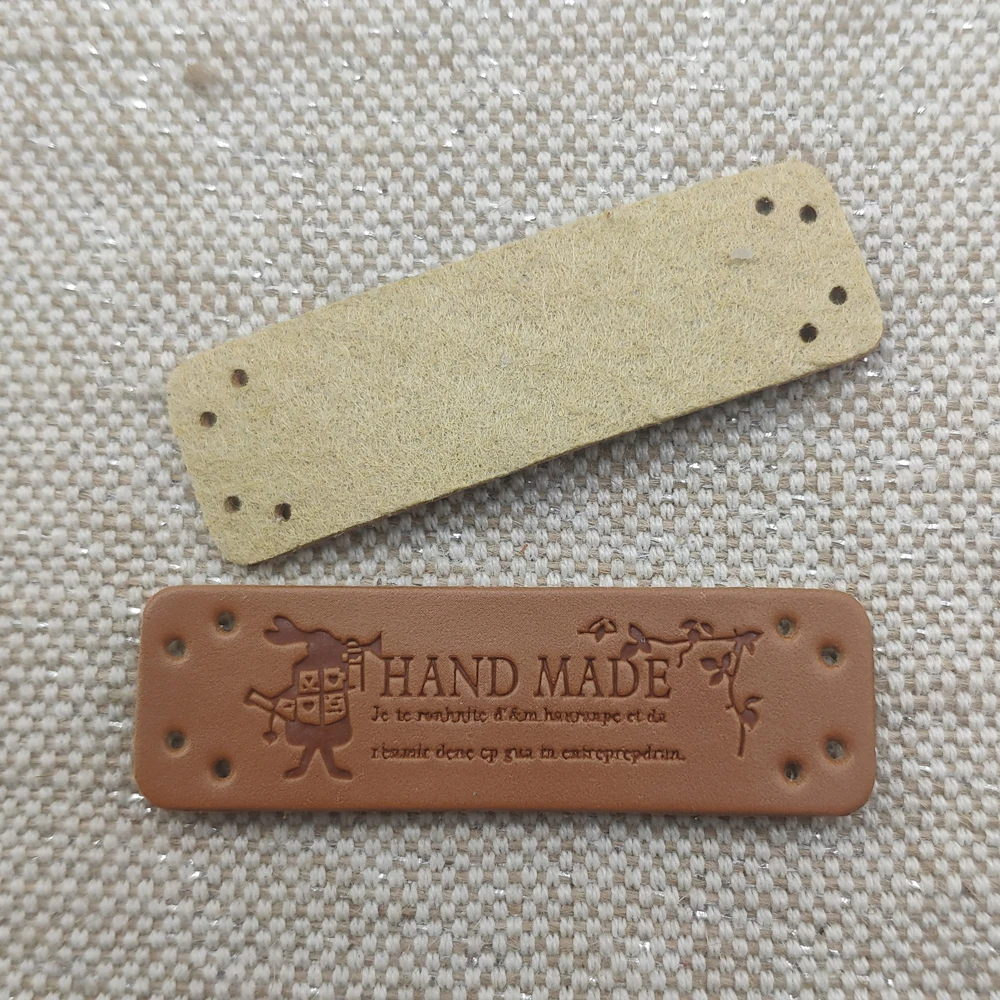 Win-Win Logo Hand Made Leather Labels For Gift Sewing Win Logo Hand Made Tags For Clothes Gift Handmade Leather Sewing Label