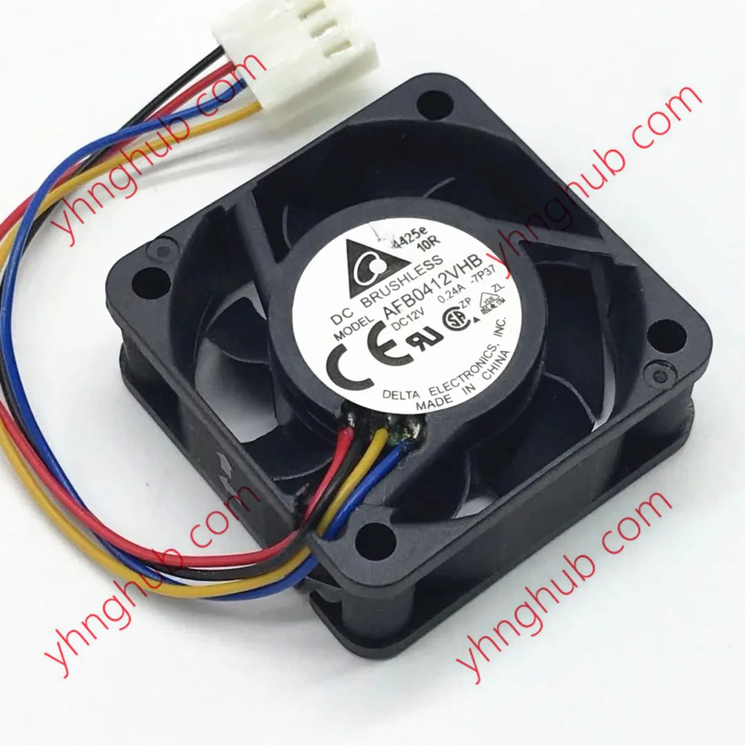 Delta Electronics AFB0412VHB 7P37 DC 12V 0.24A 4-Wire 40x40x15mm Server Cooling Fan