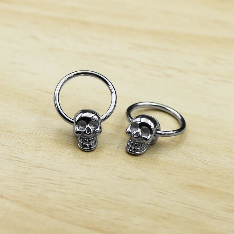 316L Surgical Steel Curved Barbell  Helix Tragus Ear Cartilage Body  Piercing Skull Captive Bead Ring CBR Nose Ring