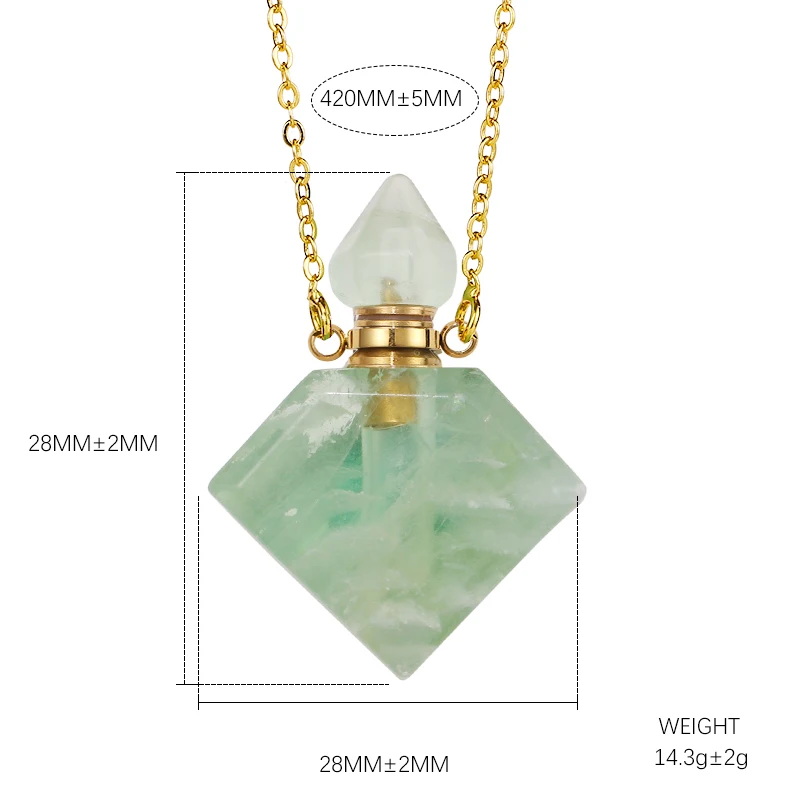 SHINYGEM 2020 New Hot Sale Jewelry Crystal Pendant Women Necklace Stainless Steel Metal Chain Gem Essential Oil Perfume Bottle
