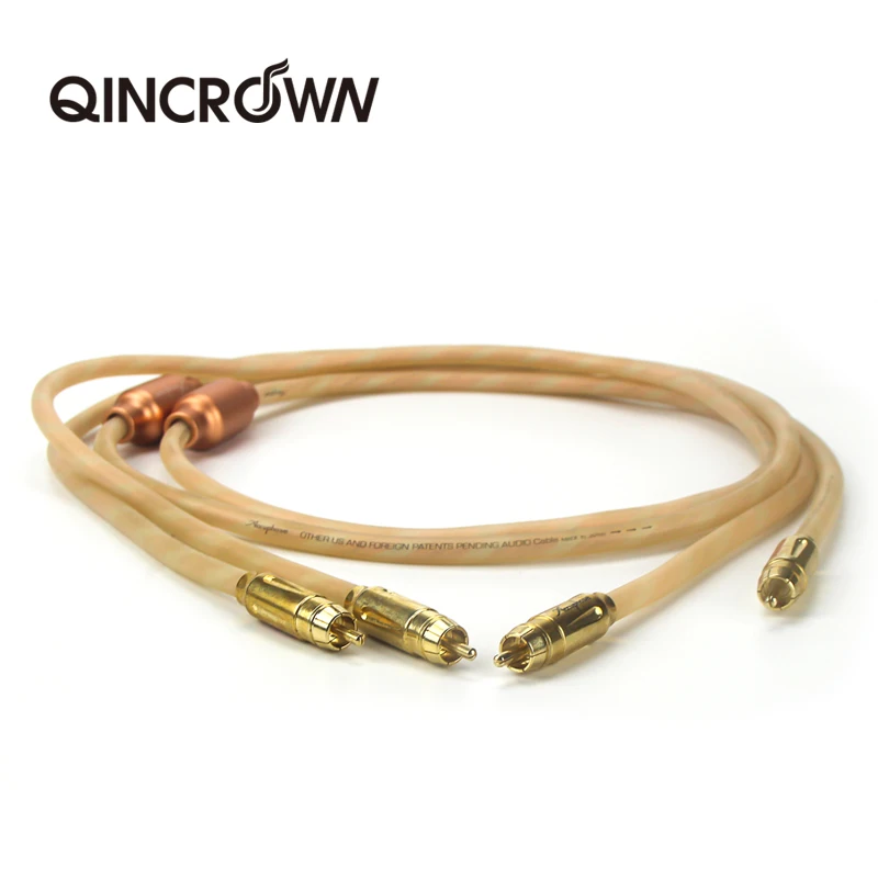 Par Doble Oro rca Cable de Audio 2RCA a 2RCA enchufe de Audio reproductor de CD de alta fidelidad conecta amplificador a cable de altavoz