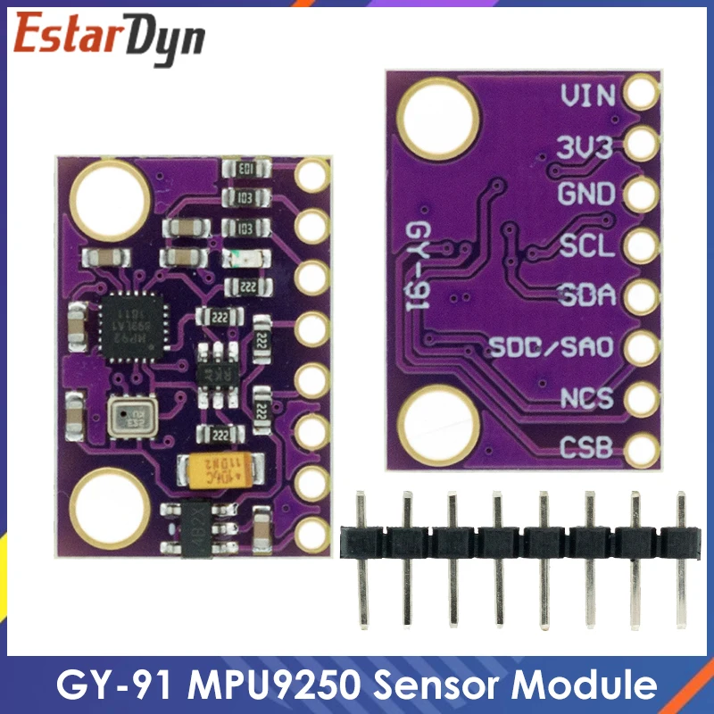 MPU-9250 MPU9250 BMP280 SPI IIC/I2C 10DOF Acceleration Gyroscope Compass 9-Axis Sensor Board Module GY-91 For Arduino 3-5V