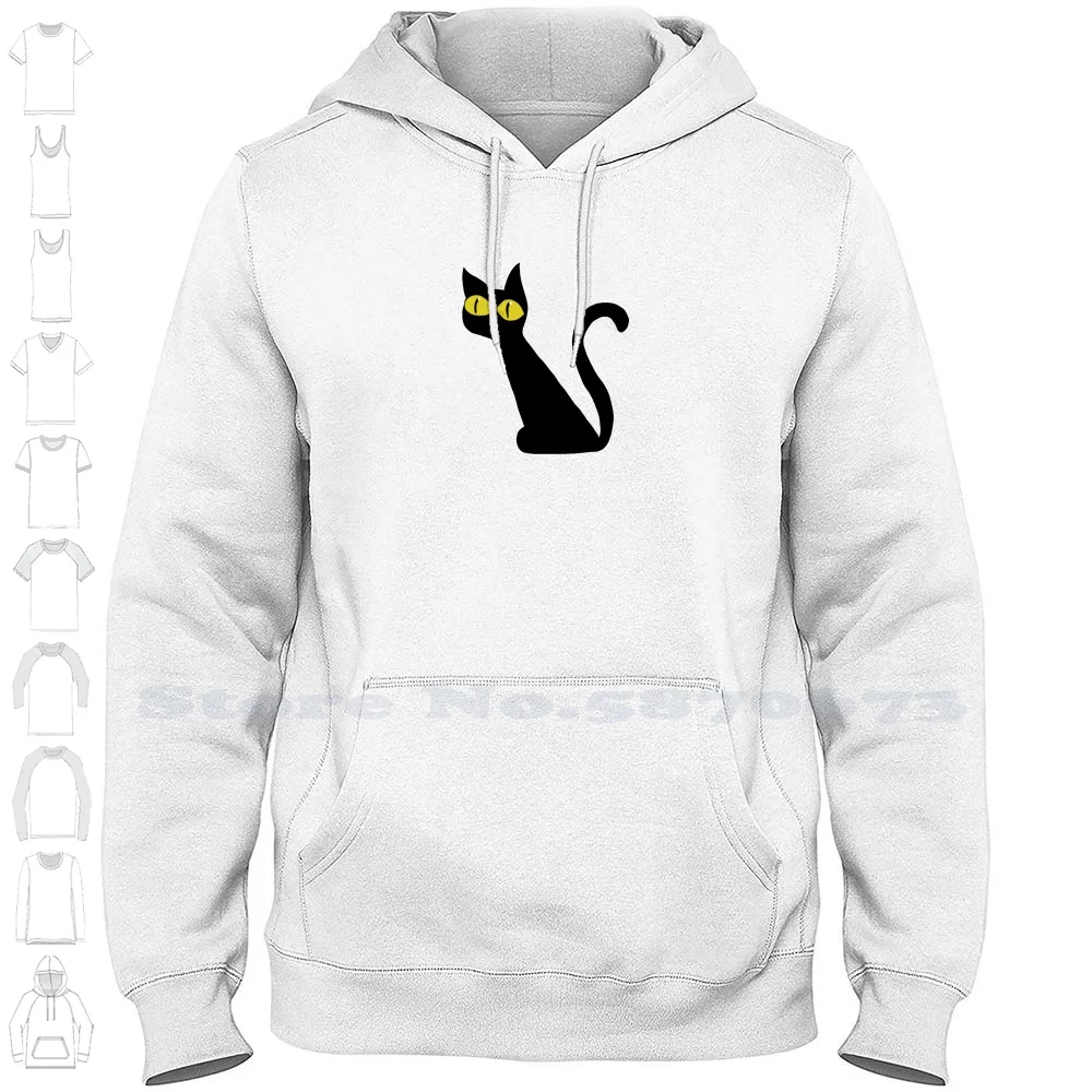 Curious Black Cat Streetwear Sport Hoodie Sweatshirt Blackcat Cat Halloween Feline Shadow Shape Feline Kitty Kitten Cute Spooky