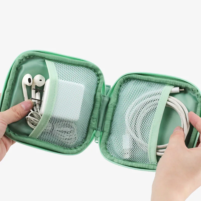 Mini Digital Storage Bag Headphones Case Chargers Data Cables  Power Bank Portable Electronic Accessories Organize Bag  Travel