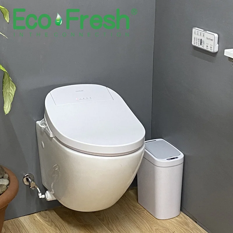 

Умное сиденье для унитаза EcoFresh, электрическая крышка биде, Теплое Чистое сухое интеллектуальное, с массажем для детей, женщин, пожилых людей